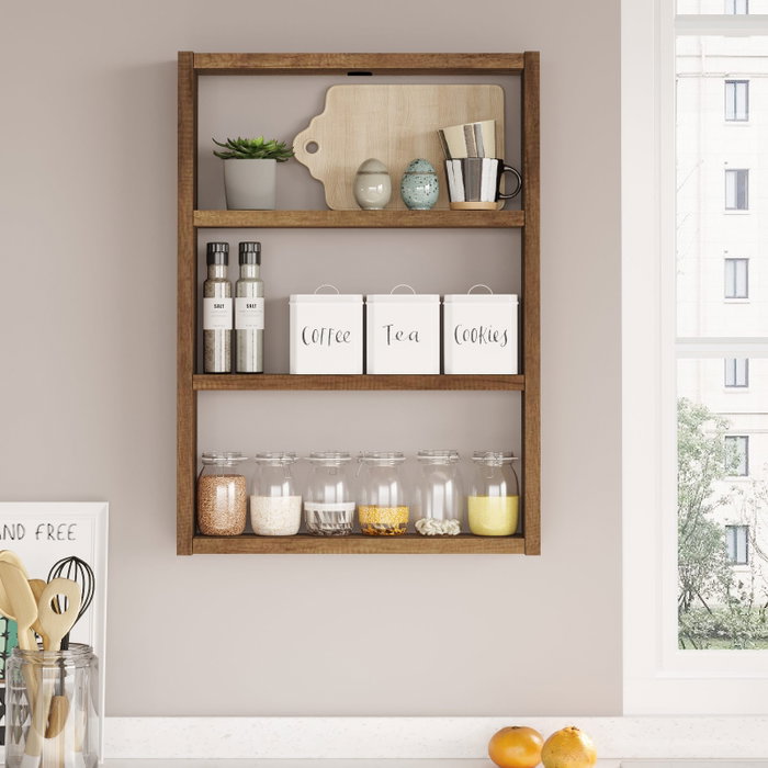 Hanah Home Estantería de Pared Nogal